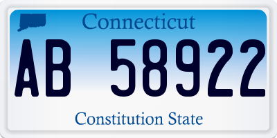 CT license plate AB58922