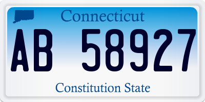 CT license plate AB58927