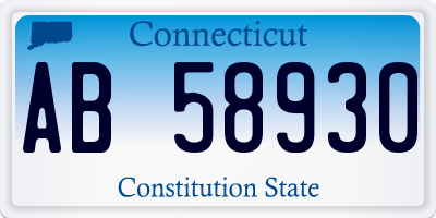 CT license plate AB58930