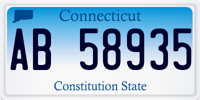 CT license plate AB58935
