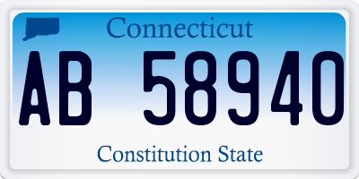 CT license plate AB58940