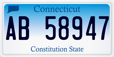 CT license plate AB58947
