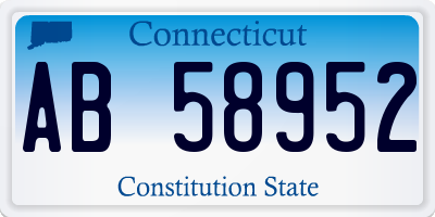 CT license plate AB58952