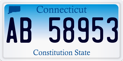 CT license plate AB58953