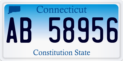 CT license plate AB58956