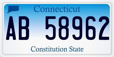 CT license plate AB58962
