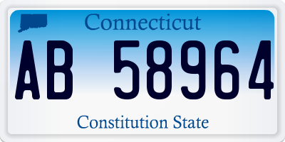 CT license plate AB58964