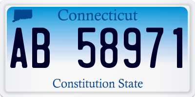 CT license plate AB58971