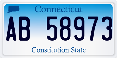 CT license plate AB58973