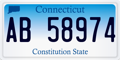 CT license plate AB58974
