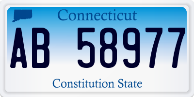 CT license plate AB58977