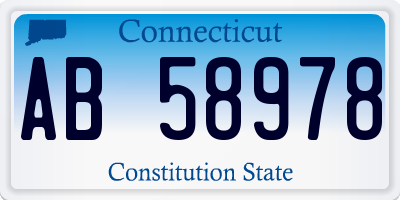 CT license plate AB58978