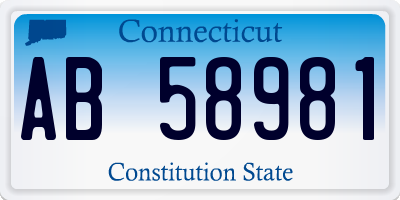 CT license plate AB58981