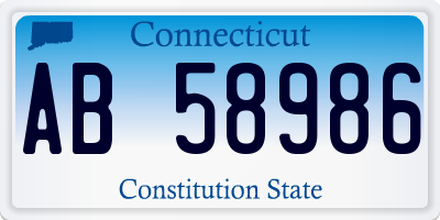 CT license plate AB58986