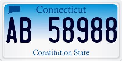 CT license plate AB58988