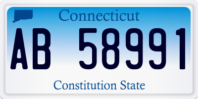 CT license plate AB58991
