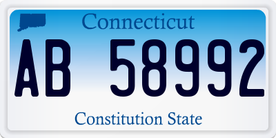 CT license plate AB58992