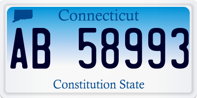 CT license plate AB58993
