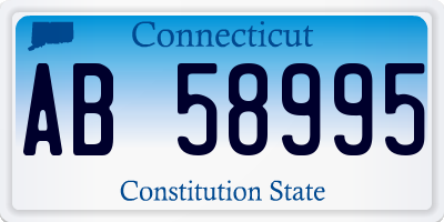 CT license plate AB58995