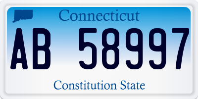 CT license plate AB58997