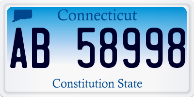 CT license plate AB58998