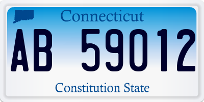 CT license plate AB59012