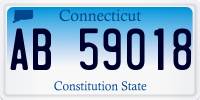 CT license plate AB59018