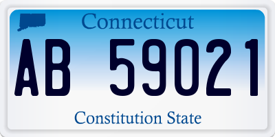 CT license plate AB59021