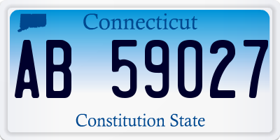 CT license plate AB59027