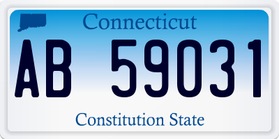 CT license plate AB59031