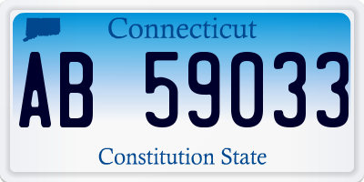 CT license plate AB59033