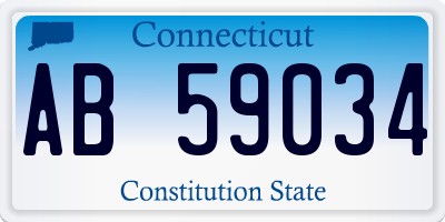 CT license plate AB59034