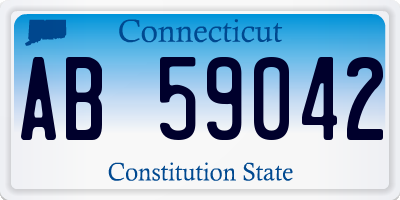 CT license plate AB59042