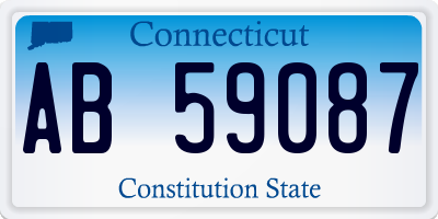 CT license plate AB59087