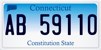 CT license plate AB59110