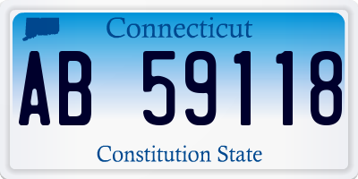 CT license plate AB59118