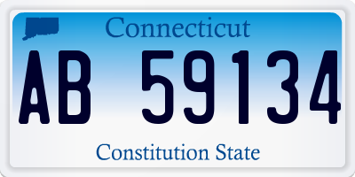 CT license plate AB59134