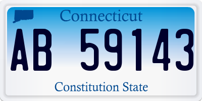 CT license plate AB59143