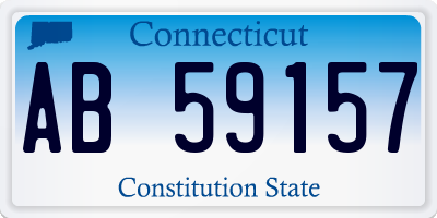 CT license plate AB59157