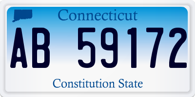 CT license plate AB59172