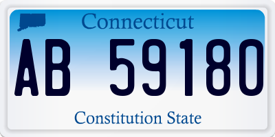 CT license plate AB59180