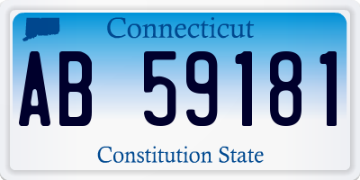 CT license plate AB59181