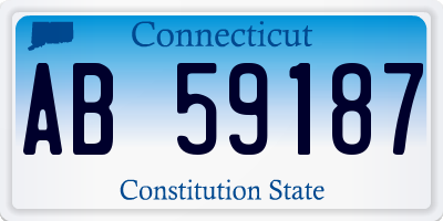 CT license plate AB59187