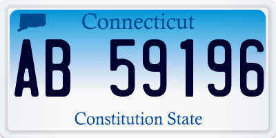 CT license plate AB59196