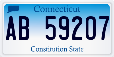 CT license plate AB59207