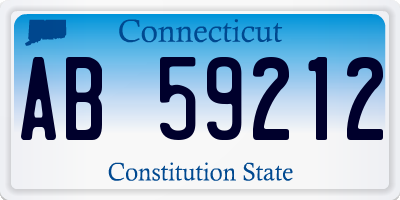 CT license plate AB59212