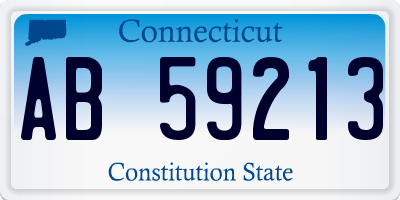 CT license plate AB59213