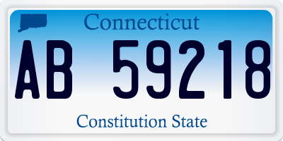 CT license plate AB59218