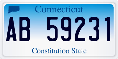 CT license plate AB59231