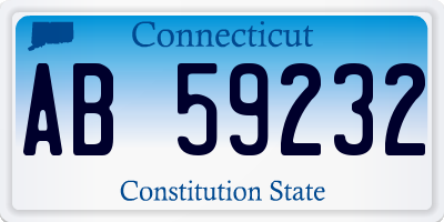 CT license plate AB59232